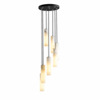 Elongated Alabaster Cluster Pendant Lamp