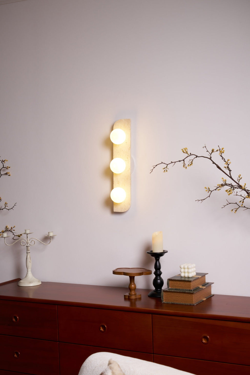 Elysian Travertine Plug-in Wall Light