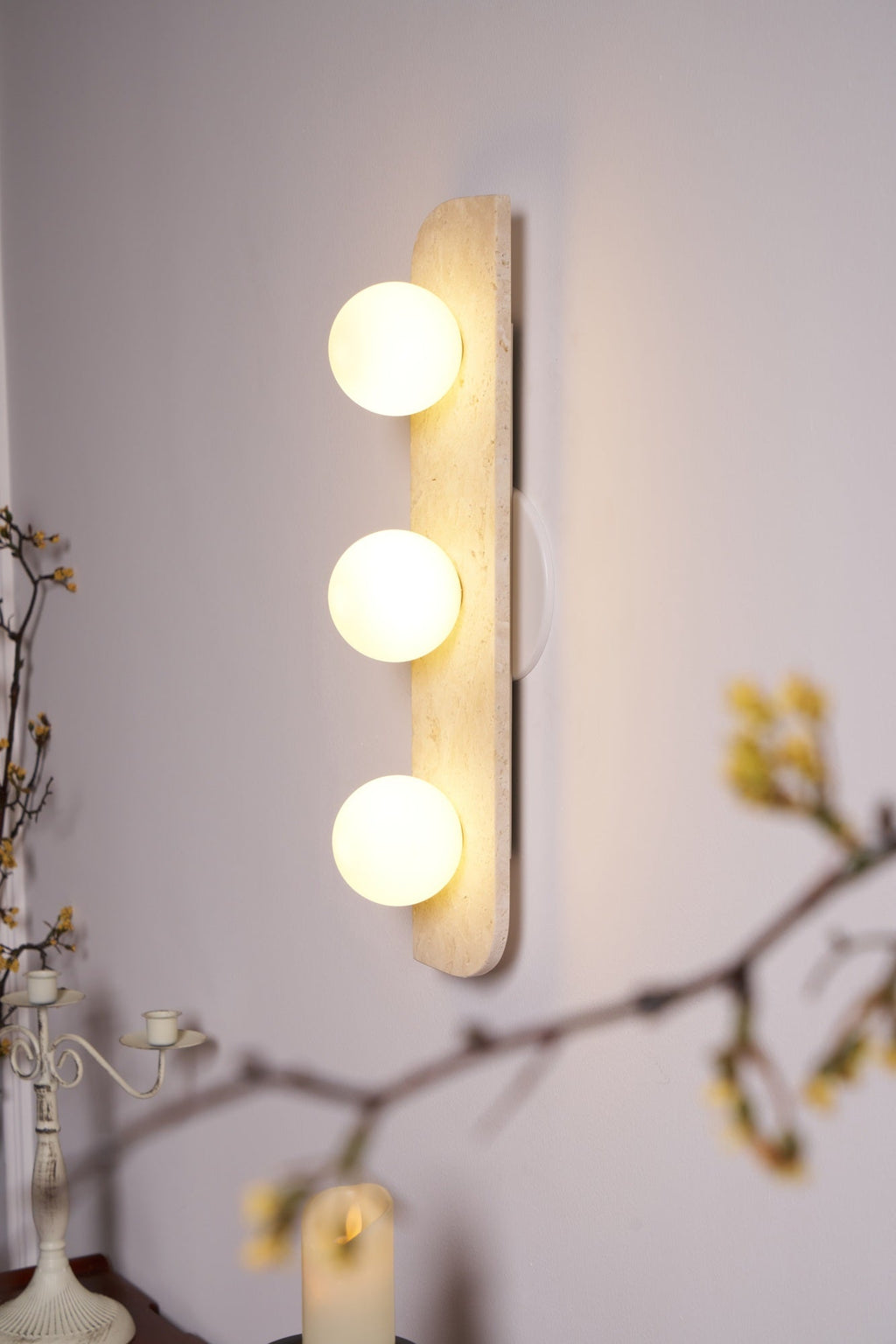 Elysian Travertine Plug-in Wall Light