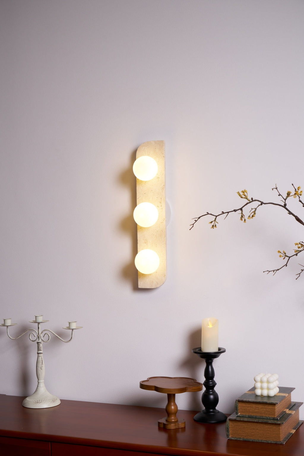 Elysian Travertine Plug-in Wall Light