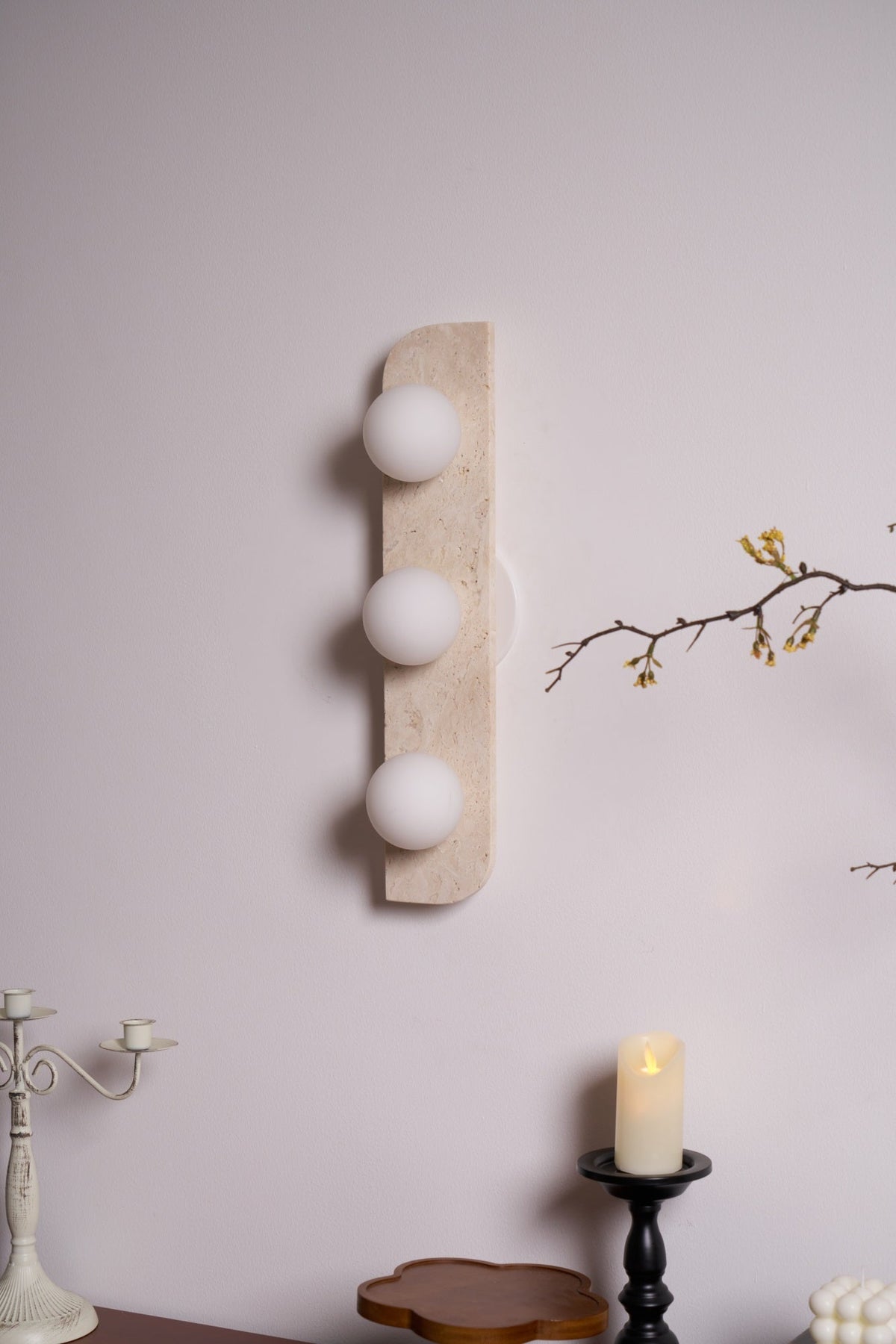 Elysian Travertine Plug-in Wall Light