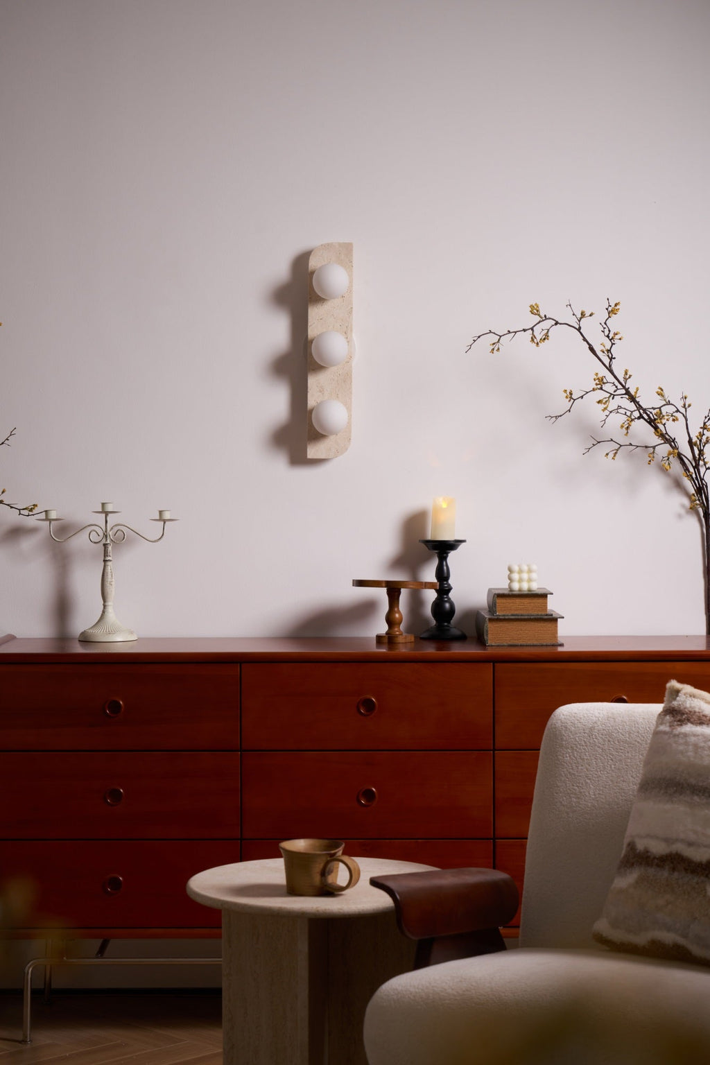 Elysian Travertine Plug-in Wall Light