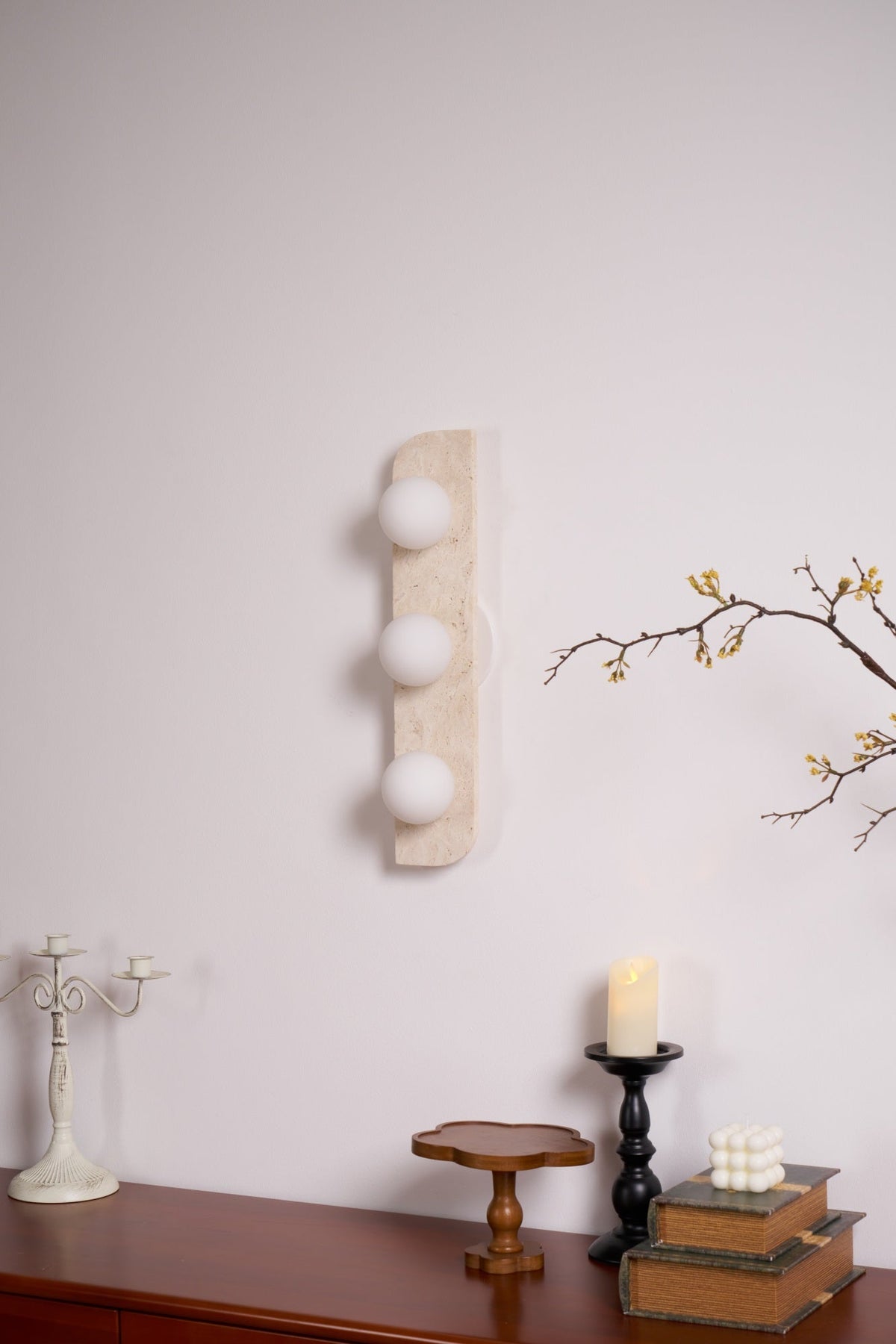 Elysian Travertine Plug-in Wall Light
