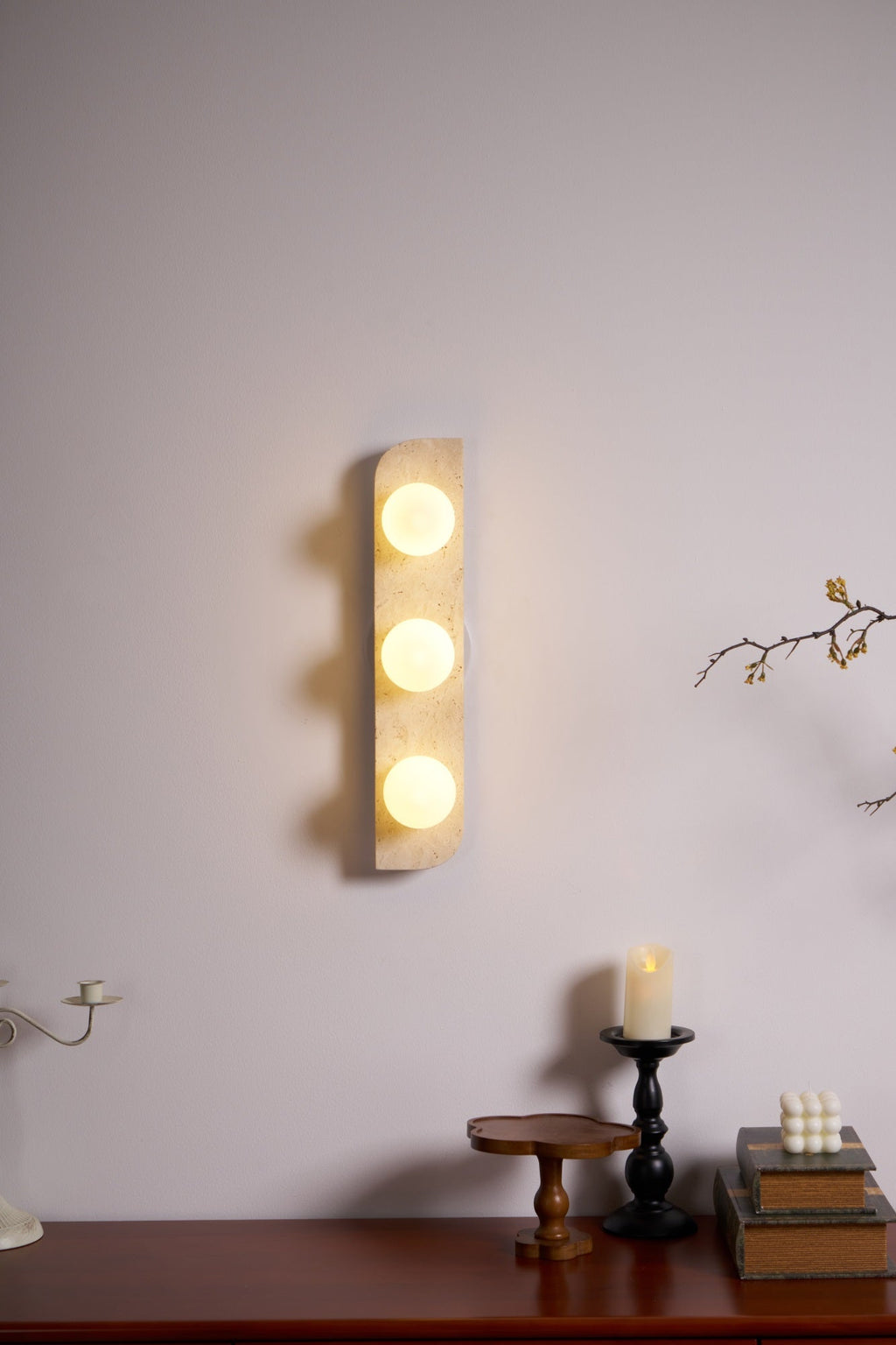 Elysian Travertine Plug-in Wall Light