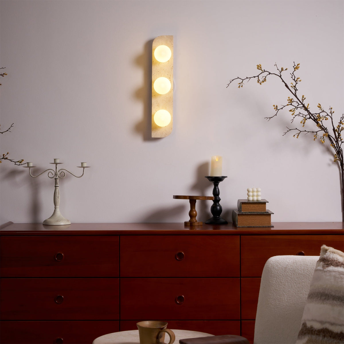 Elysian Travertine Wall Light
