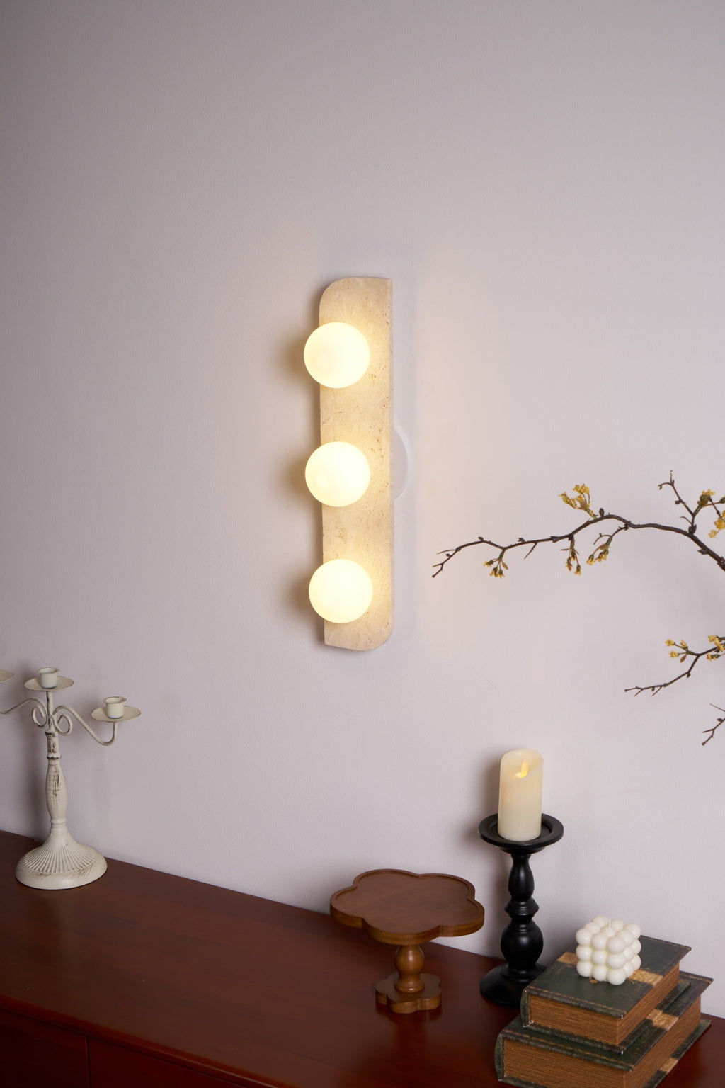 Elysian Travertine Plug-in Wall Light