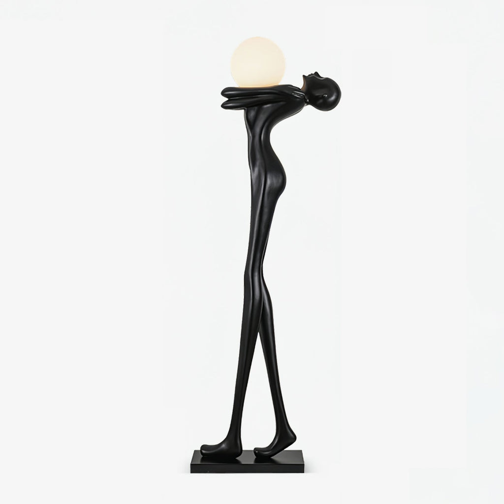 Embrace Ball Sculpture Floor Lamp L 23.6″ x W 11.8″ x H 70.8″ / Black & White / US Plug Floor lamp