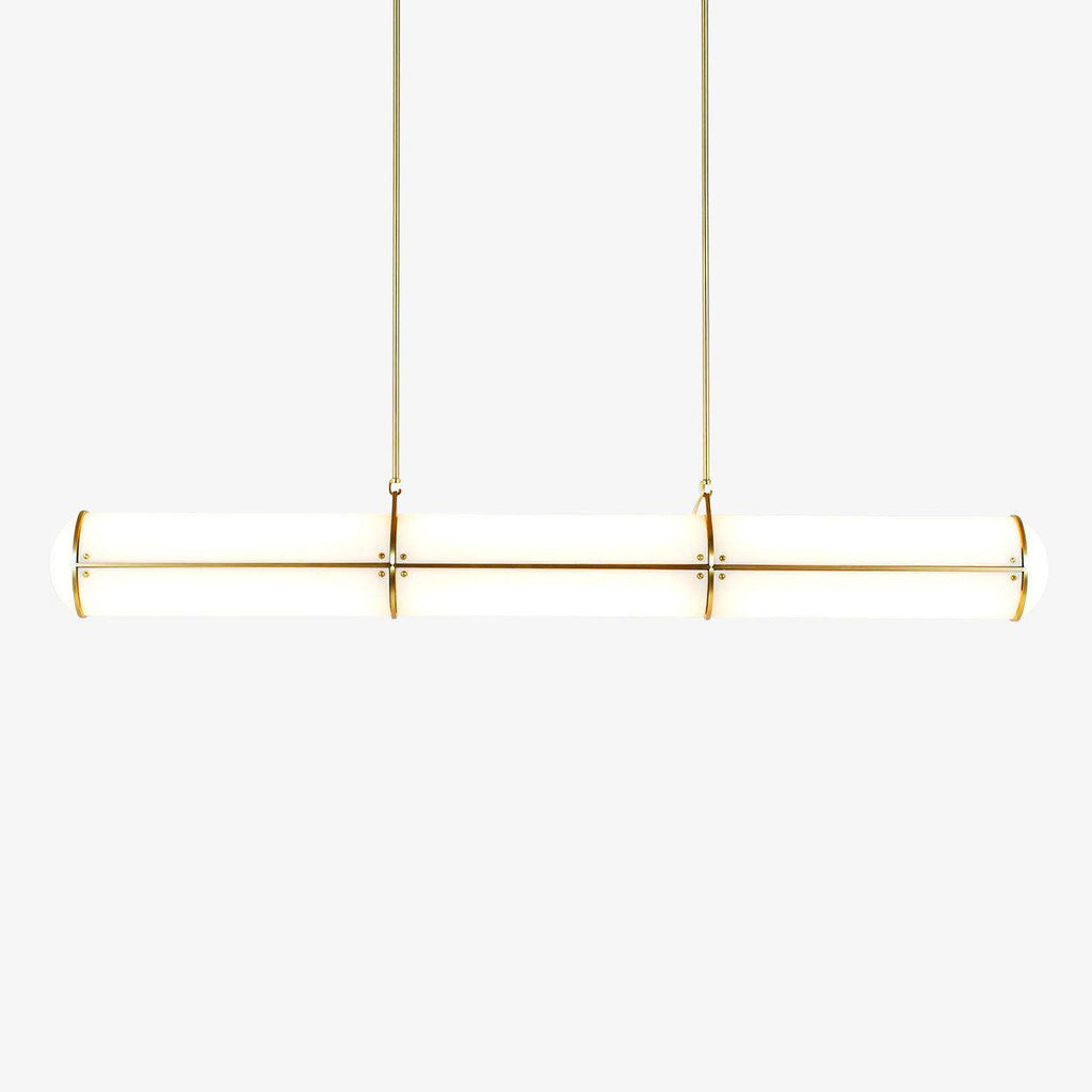 Cylindrical Endless Pendant Light L 47.2″ x H 35″ / L 120cm x H 89cm / Gold & White / Warm Light Pendant light