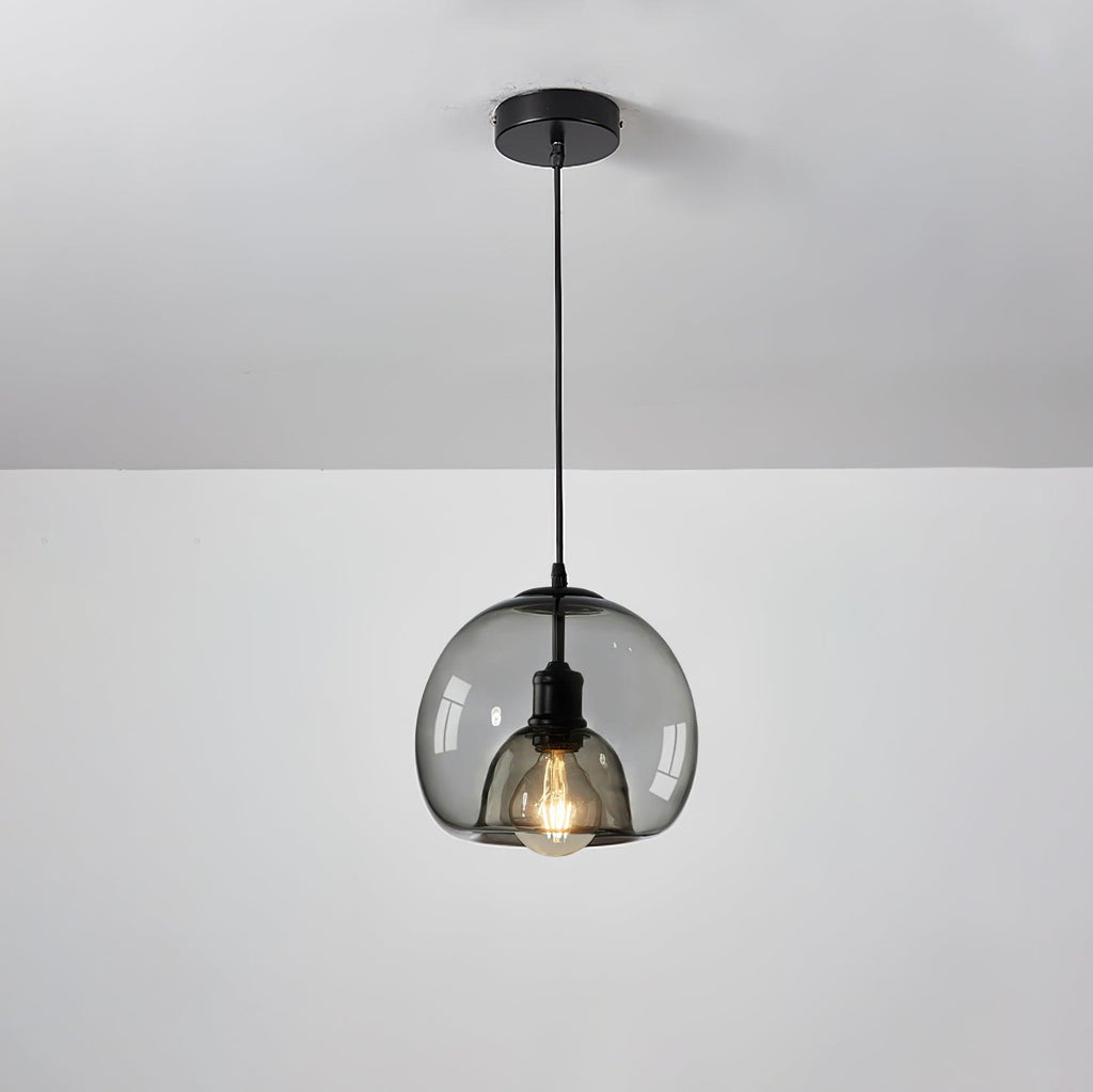 Eres Pendant Lamp ∅ 9.1″ x H 8.3″ / Dia 23cm x H 21cm / Black & Smoke grey Pendant light
