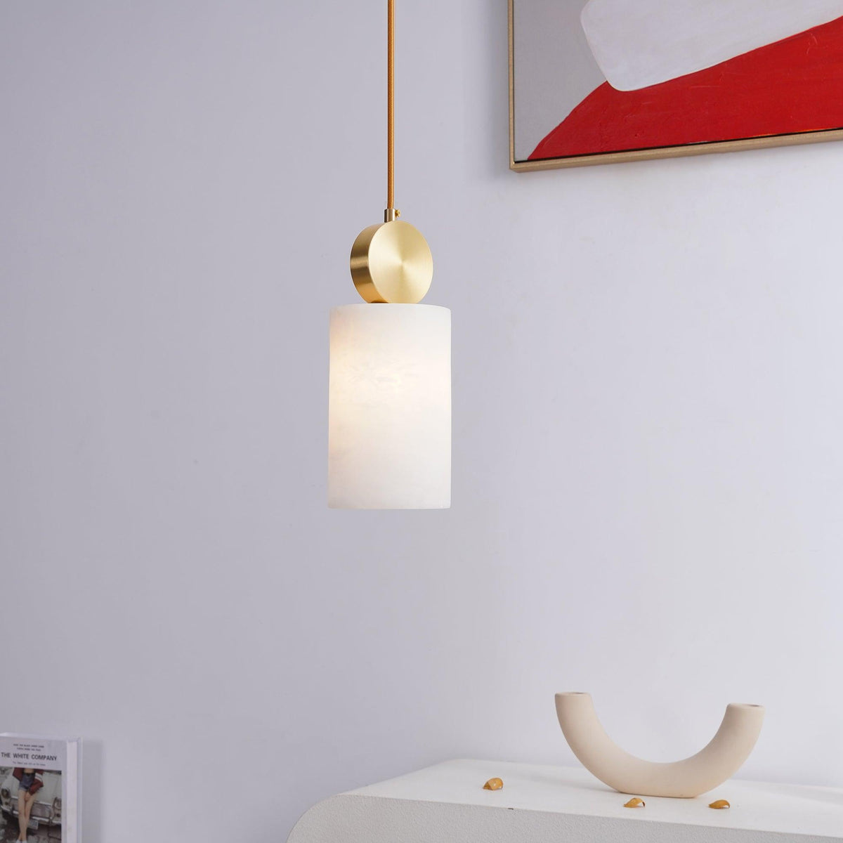 Etruscan Alabaster Pendant Light