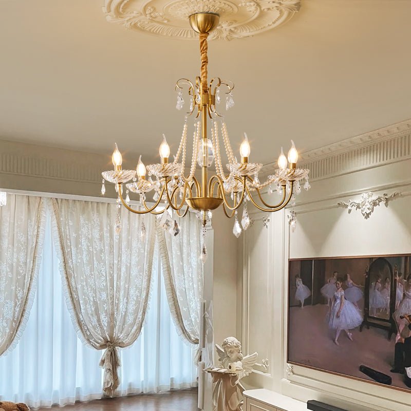 Evaria Crystal Pearl Chandelier