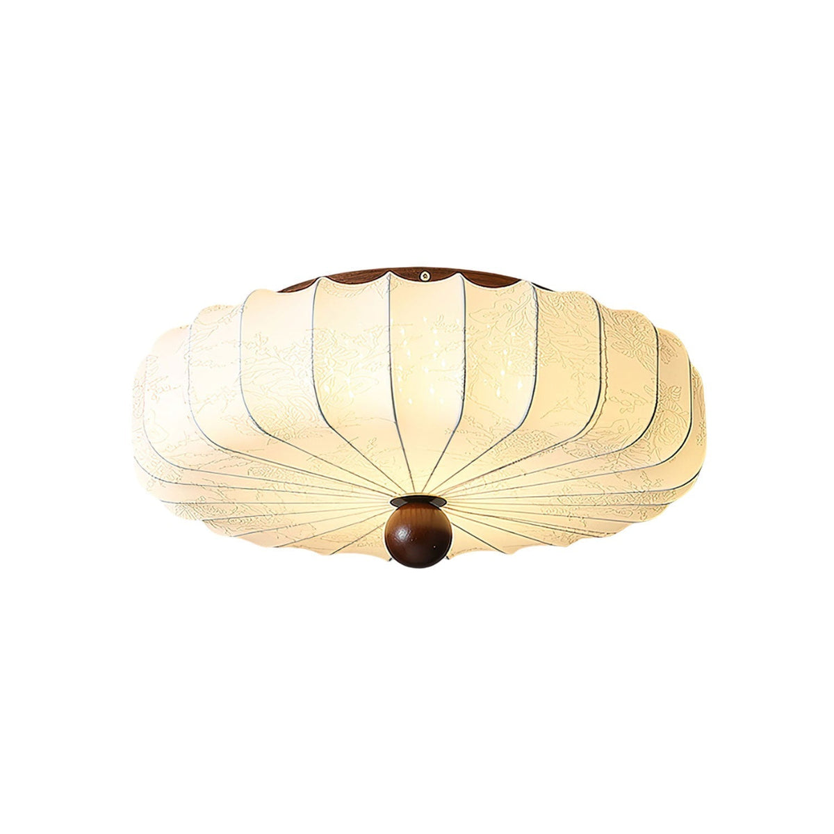 Evelune Petal Ceiling Light ∅ 15.7″ x H 8.2″ / Walnut color & Beige / Warm Light 1001 Ceiling lamp