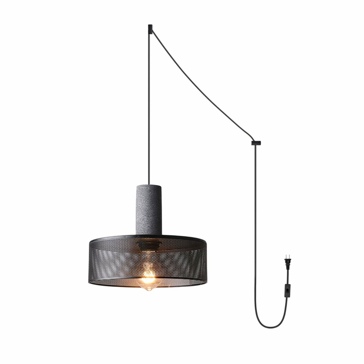 Cement Mesh Plug-in Pendant Lamp