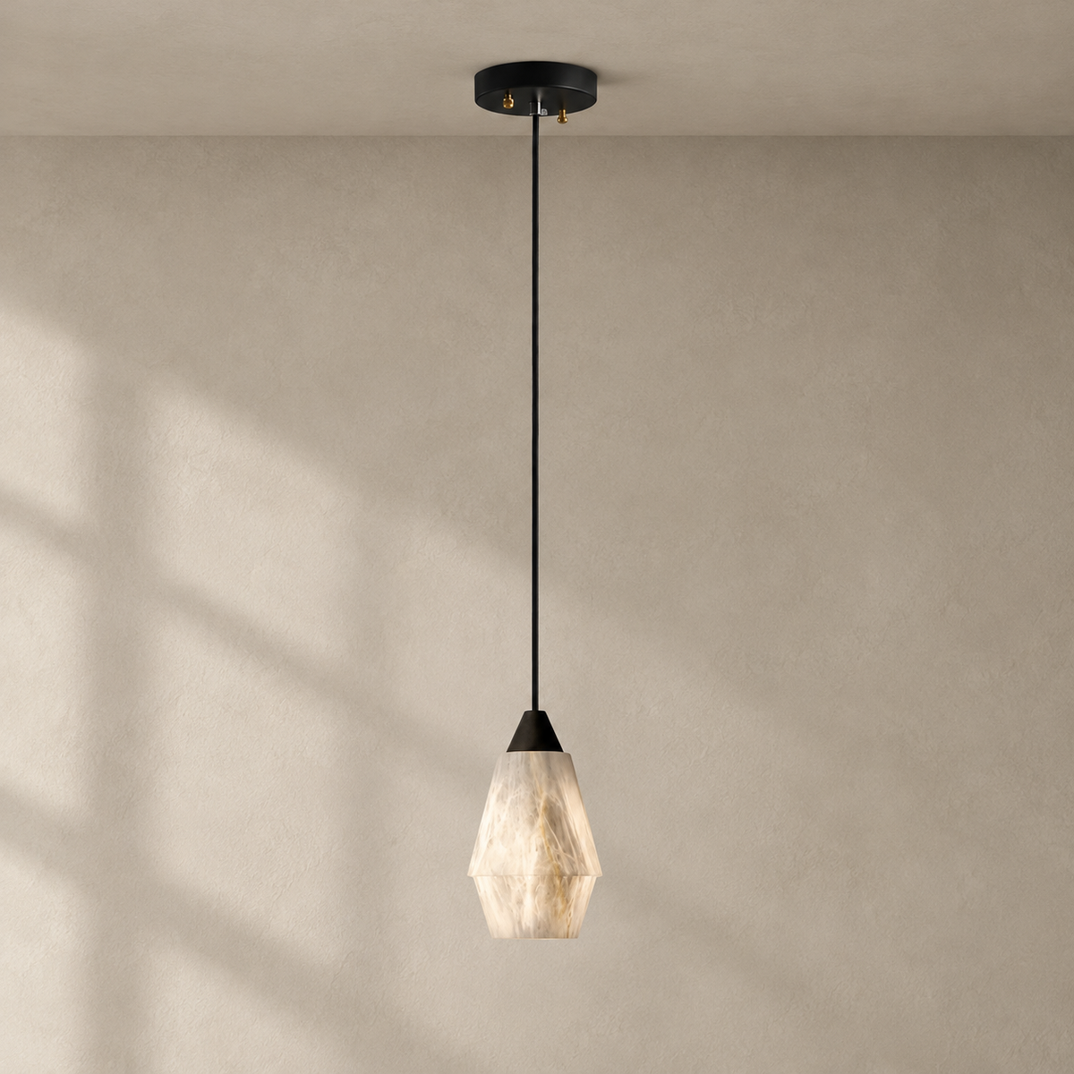 Faceted Alabaster Cluster Chandelier