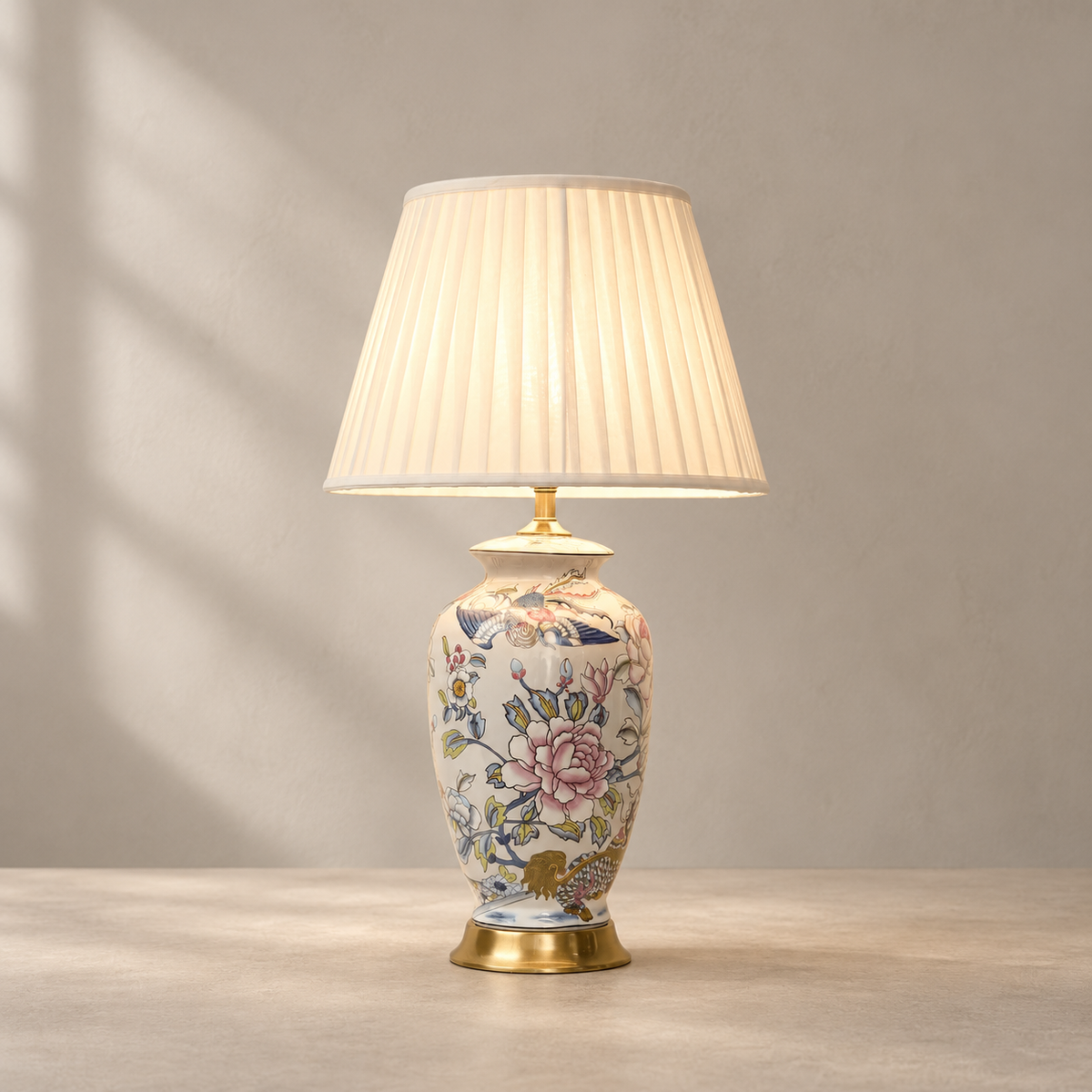 Famille Rose Ceramic Table Lamp