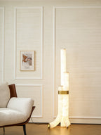 Piped Alabaster Floor Lamp
