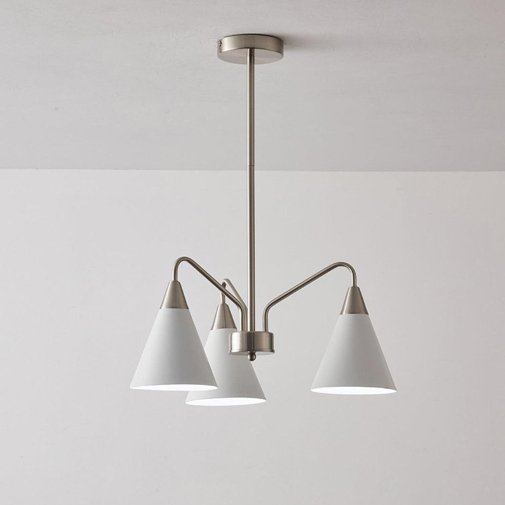 Fashion Cono Chandelier 3 heads ∅ 20.9″ x H 11.8″ / Dia 53cm x H 30cm / Sand Nickel Color Chandelier
