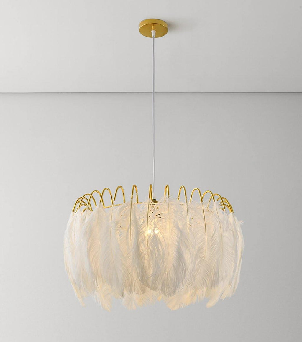 Feather Pendant Lamp Model A ∅ 19.7″ x H 13.8″ / Dia 50cm x H 35cm / White Pendant light
