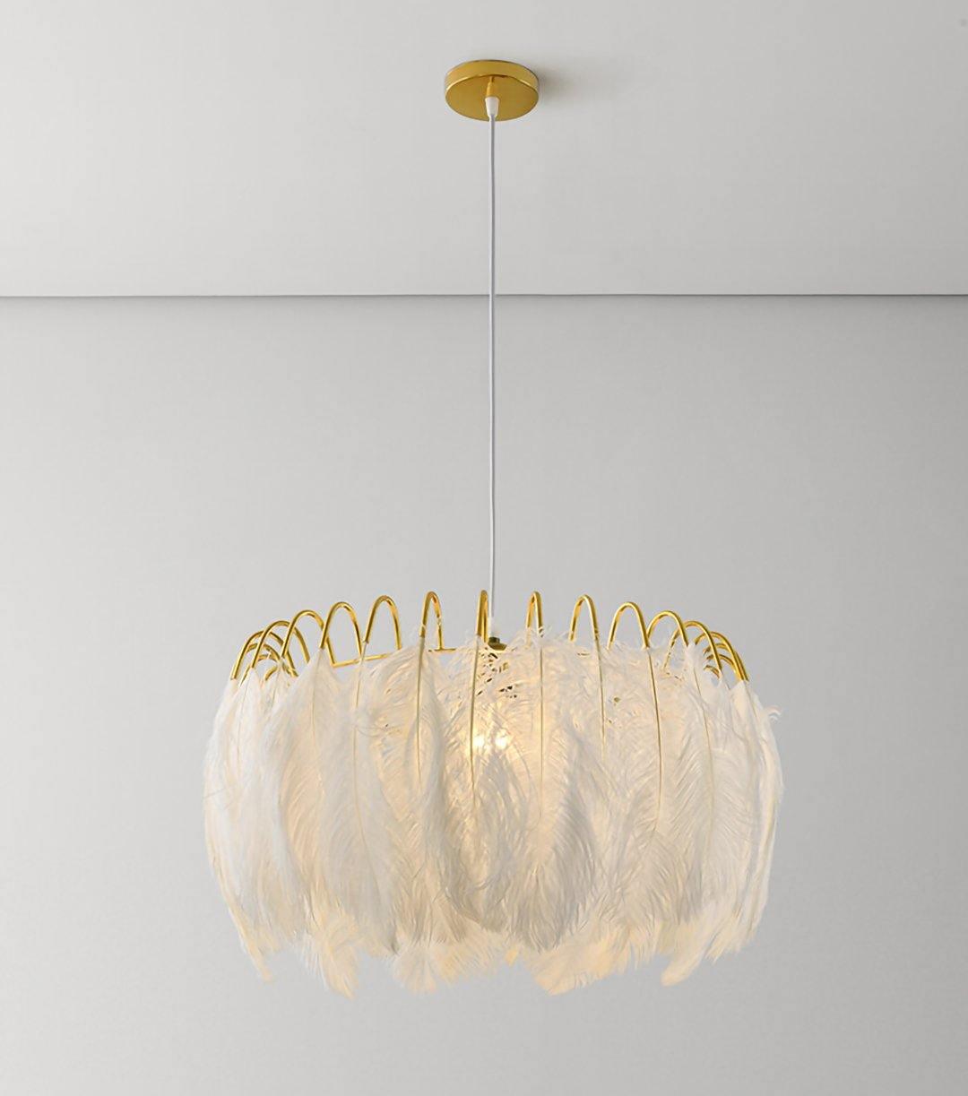 Feather Pendant Lamp Model A ∅ 19.7″ x H 13.8″ / Dia 50cm x H 35cm / White Pendant light