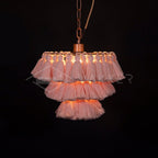 Fela Tassel Chandelier ∅ 11.8″ x 11.8″ / Dia 30cm x H 30cm / Pink Chandelier