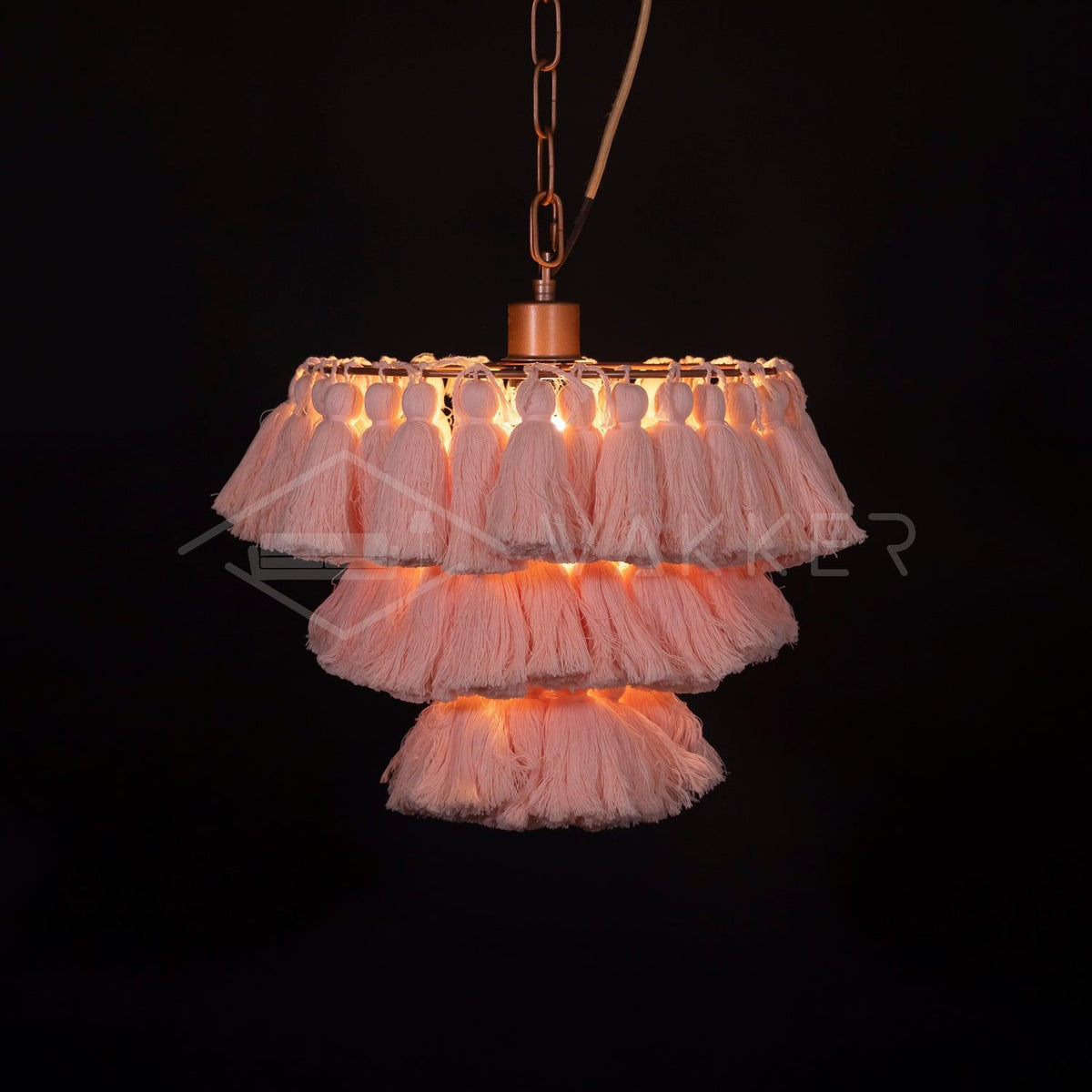 Fela Tassel Chandelier ∅ 11.8″ x 11.8″ / Dia 30cm x H 30cm / Pink Chandelier