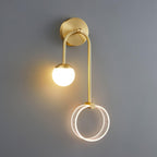 Ferra LED Wall Light Left L 9.4cm x H 21.3″ / L 24cm x H 54cm / Brass / Three-color changing light Wall lamp