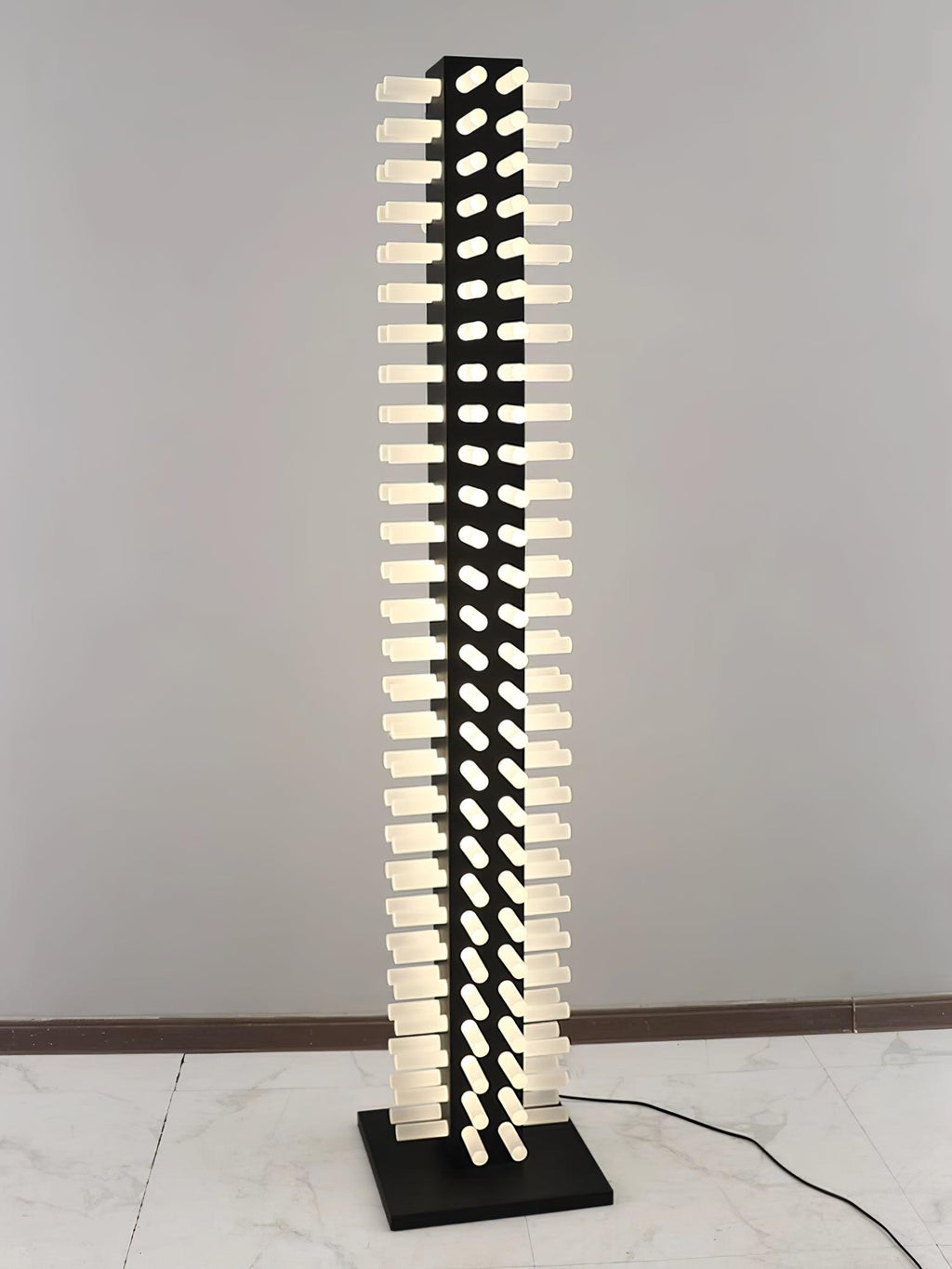 Filing Stand Floor Lamp ∅ 13.8″ x H 68.9″ / Dia 35cm x H 175cm / Black & White / US Plug Floor lamp