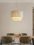 Flax Linen Drum Pendant Lamp