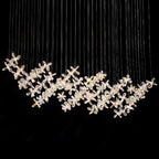 Floating Butterfly Chandelier L 47.2″ x H 9.8″ x H 59.1″ / L 120cm x W 25cm x H 150cm / Silver & Clear / Warm Light