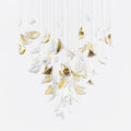 Floating Leaves Chandelier ∅ 47.2″ x 78.7″ / Dia 120cm x 200cm / Gold & Clear / Warm Light Chandelier