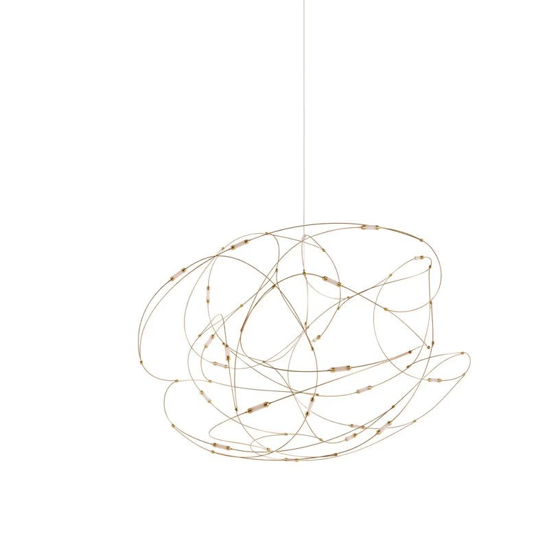 Flock Pendant Light Model A: ∅ 31.5″ x H 25.6″ / Dia 80cm x H 65cm / Gold / Warm Light Pendant light