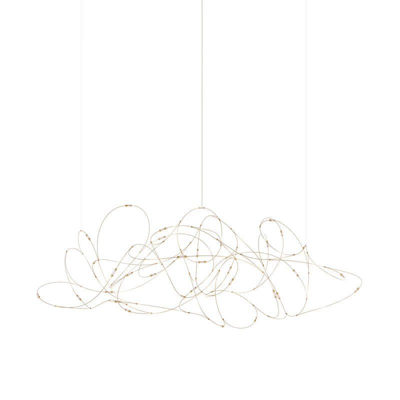 Flock Pendant Light Model B: ∅ 59.1″ x H 25.6″ / Dia 150cm x H 65cm / Gold / Warm Light Pendant light