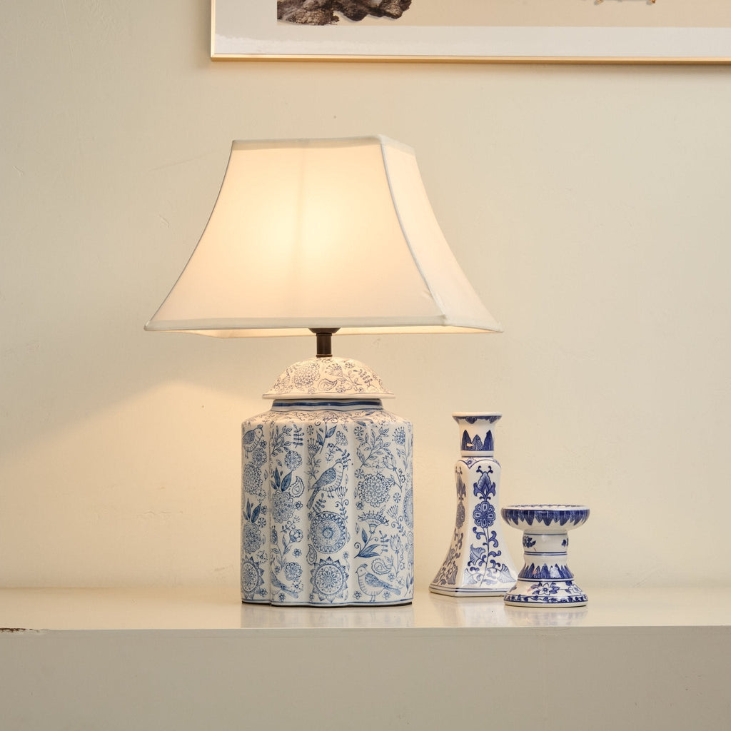 Floral Bird Jar Table Lamp