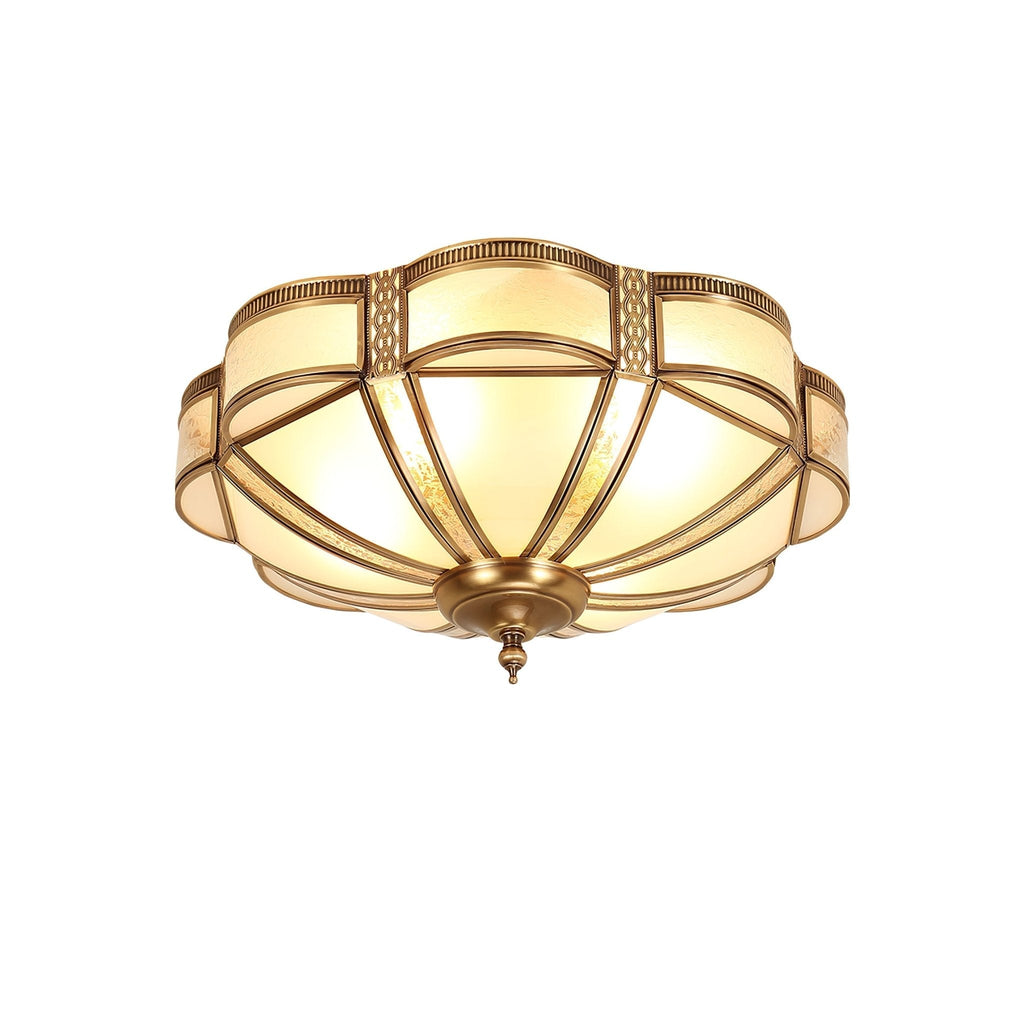 Floral Brass Ceiling Lamp Model A ∅ 13.8″ x H 6.7″ / Brass Floor lamp