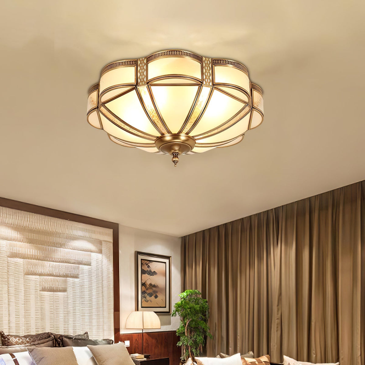 Floral Brass Ceiling Lamp Floor lamp