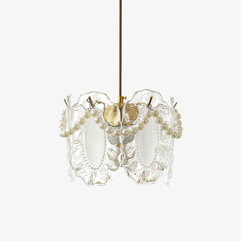Floral Glass Pendant Lamp ∅ 7.9″ x H 7.9″ / Dia 20cm x H 20cm / Clear Pendant light