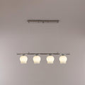 Floral Glass Modern Pendant Lamp 4 Heads: L 90cm x W 14cm x H 120cm / ∅ 35.4″ x W 5.5″ x H 47.2″ / Chrome Pendant light