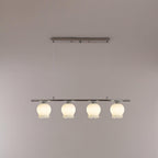 Floral Glass Modern Pendant Lamp 4 Heads: L 90cm x W 14cm x H 120cm / ∅ 35.4″ x W 5.5″ x H 47.2″ / Chrome Pendant light