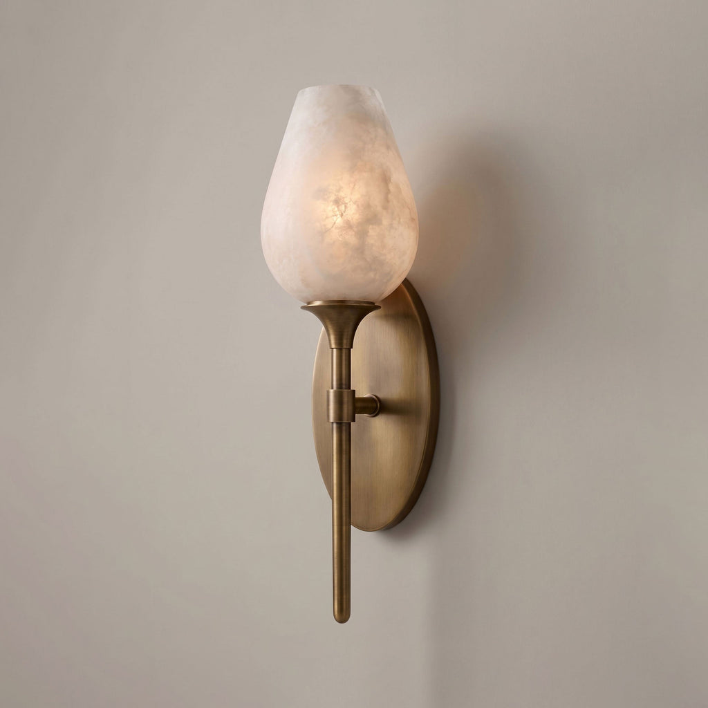 Floriane Alabaster Tulip Wall Sconce