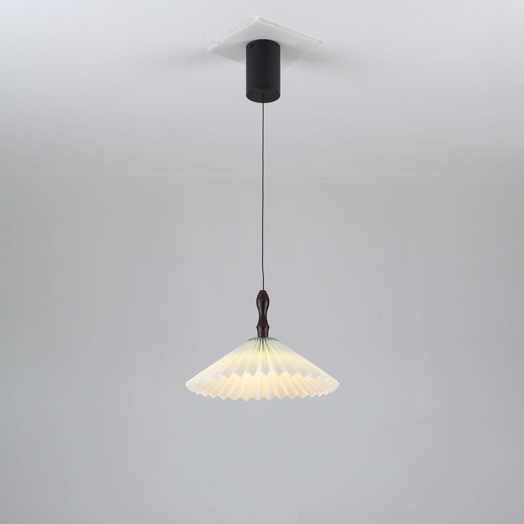 Flower Paper Pendant Lamp ∅ 10.2″ x H 5.1″ / Dia 26cm x H 13cm / Walnut color & White / Warm Light Pendant light