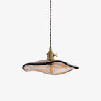 Flower Petal Glass Pendant Light ? 10.6″ x H 4.9″ / Dia 27cm x H 12.5cm / Brown Pendant light