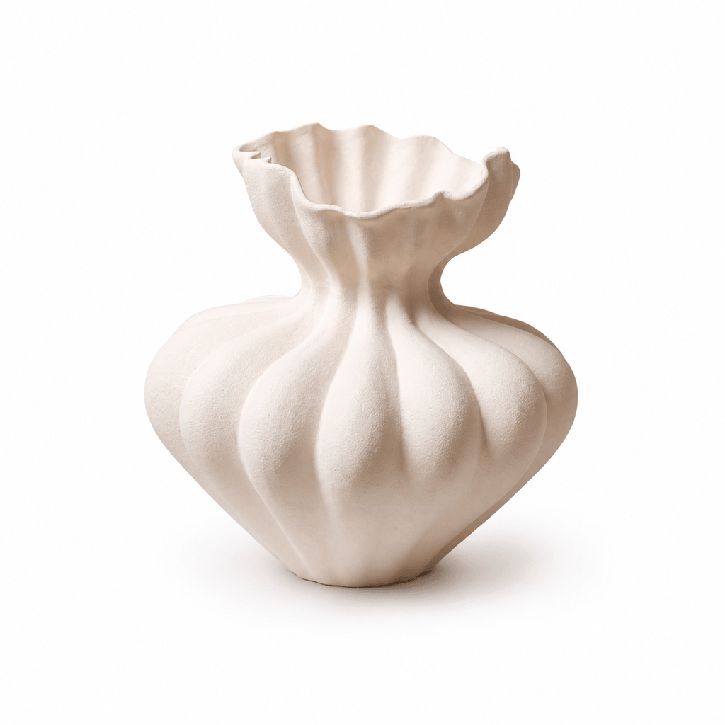 Fluted Bloom Ceramic Vase