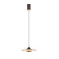 Flying Saucer Marble Pendant Lamp ∅ 9.8″ x H 3.1″ / Dia 25cm x H 8cm / Gold & Black & White marble / Warm Light Pendant