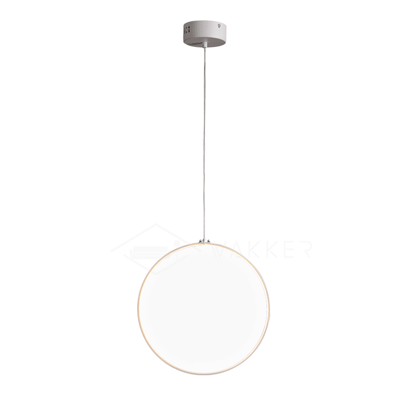 Focus Pendant Light ∅ 7.9’’ x 1’’ / Dia 20cm x 2.5cm / White / Warm Light Pendant light