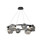 Foliole Chandelier 6 heads ∅ 15.7″ x H 59″ / Dia 40cm x H 150cm / Black / Warm Light Chandelier