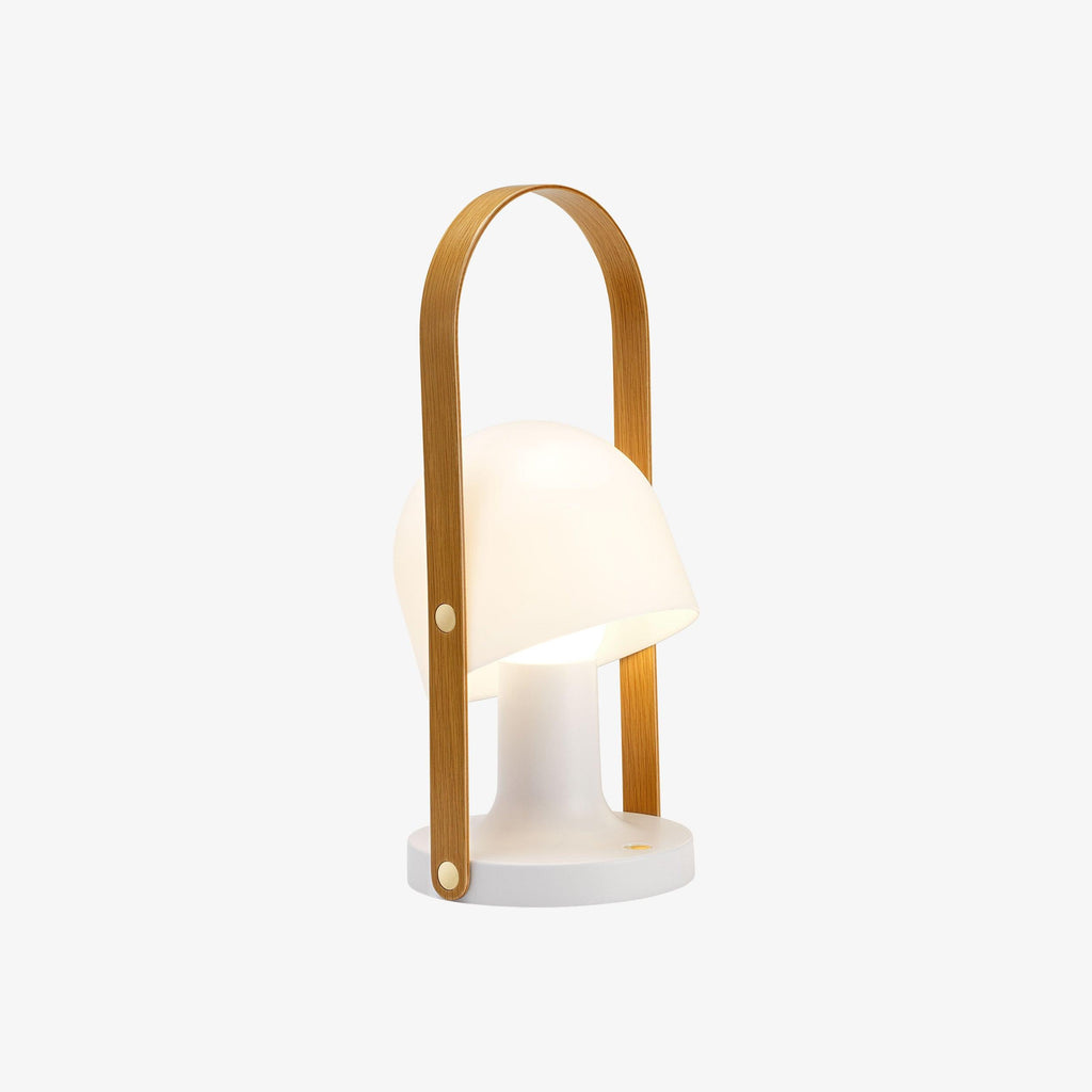 Portable Glass Charging Table Lamp ∅ 8.3″ x H 20.9″ / Dia 21cm x H 53cm / White / Charge Table lamp