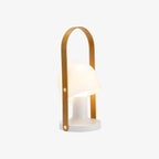 Portable Glass Charging Table Lamp ∅ 8.3″ x H 20.9″ / Dia 21cm x H 53cm / White / Charge Table lamp