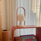 Portable Glass Charging Table Lamp ∅ 8.3″ x H 20.9″ / Dia 21cm x H 53cm / White / Charge Table lamp