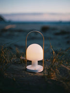 Portable Glass Charging Table Lamp ∅ 8.3″ x H 20.9″ / Dia 21cm x H 53cm / White / Charge Table lamp