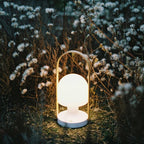 Portable Glass Charging Table Lamp ∅ 8.3″ x H 20.9″ / Dia 21cm x H 53cm / White / Charge Table lamp